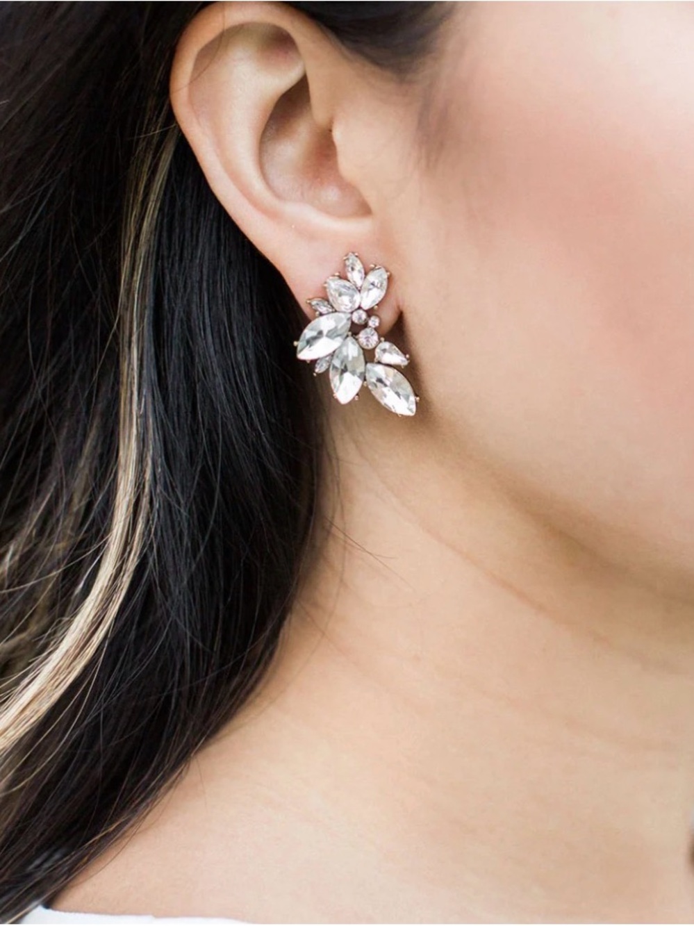 Olive and Piper Silver Porter Cluster Studs- never worn